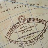Earth globe 40s - 50s Art Deco - Columbus