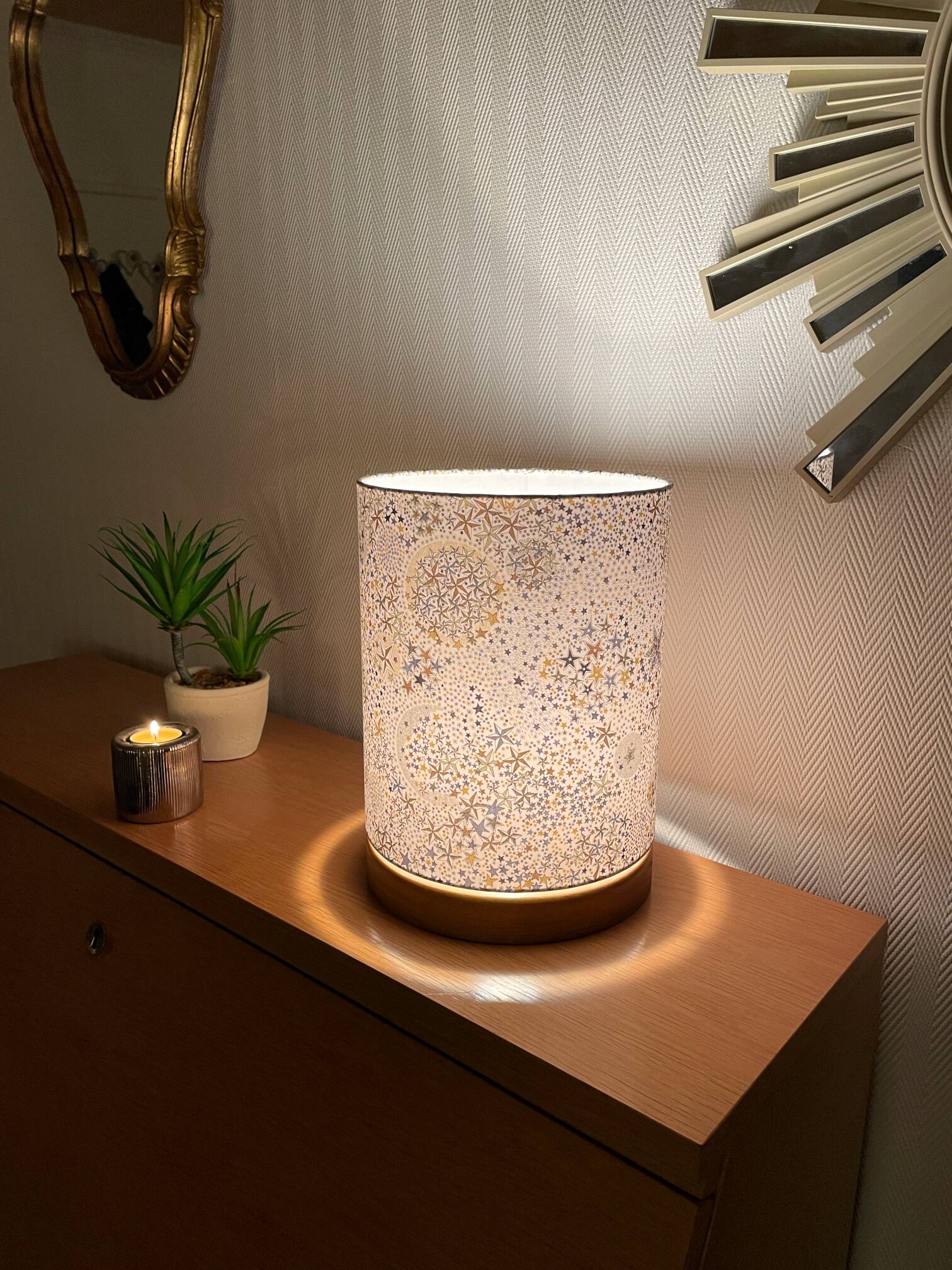 Lamp'angel Stars H30 D20 table lamp - Liberty fabric