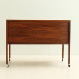 Rolling bar cabinet in rosewood by Dyrlund, Denmark, 1960s.