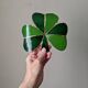 Handcrafted green clover and brass trinket tray