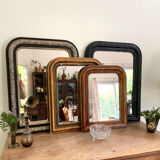 Miroir Louis Philippe ancien assiette en bois