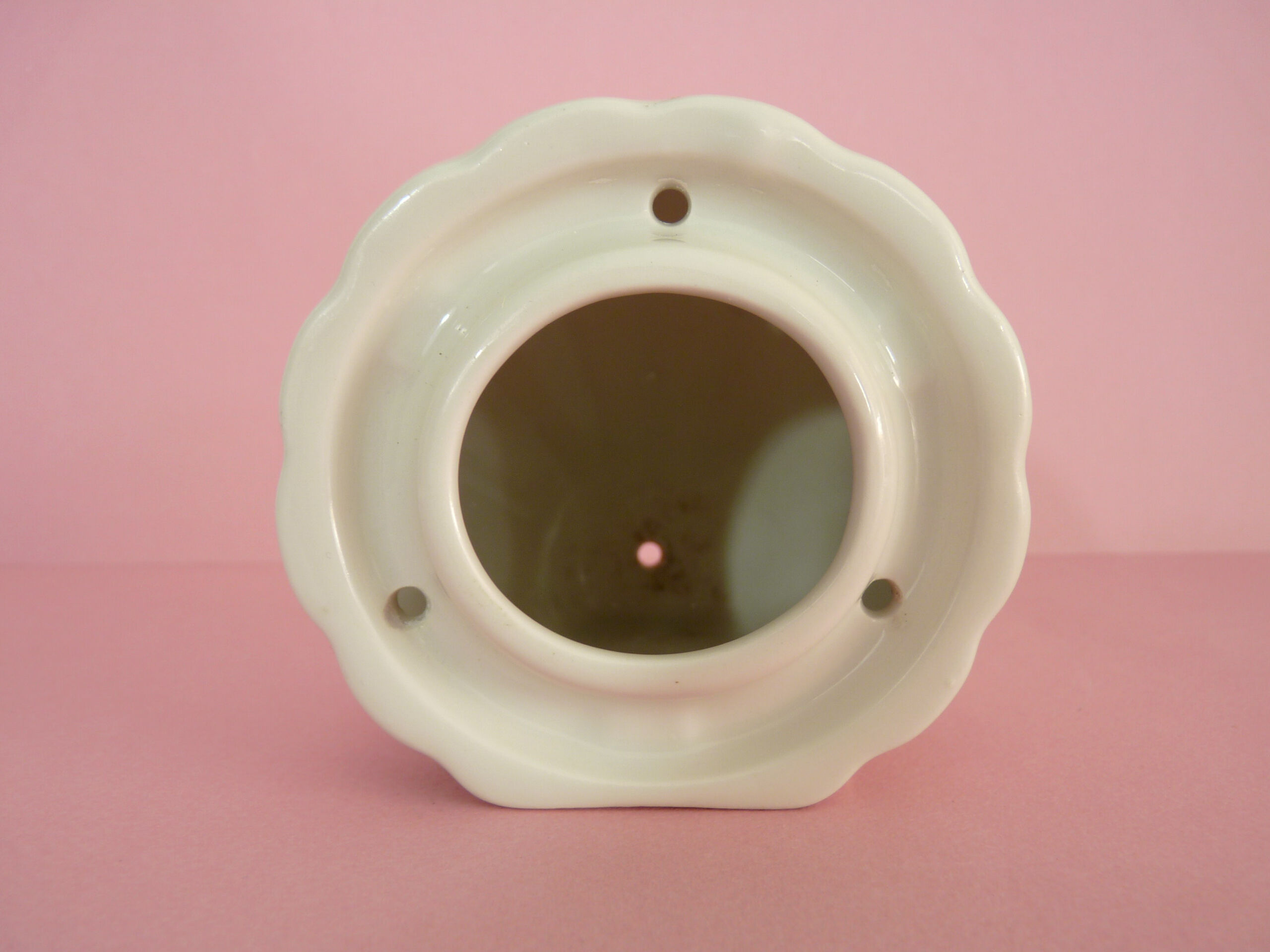 Old wall toothbrush holder or antique pencil holder, old ceramic brush pot