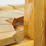 LAUKAAN PUU / brutalist pine dining table chairs “Rantasipi” / Finland 70s