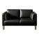 Vintage Mid-Century Danish Modern Two-Seater Black Leather Sofa, 1970s