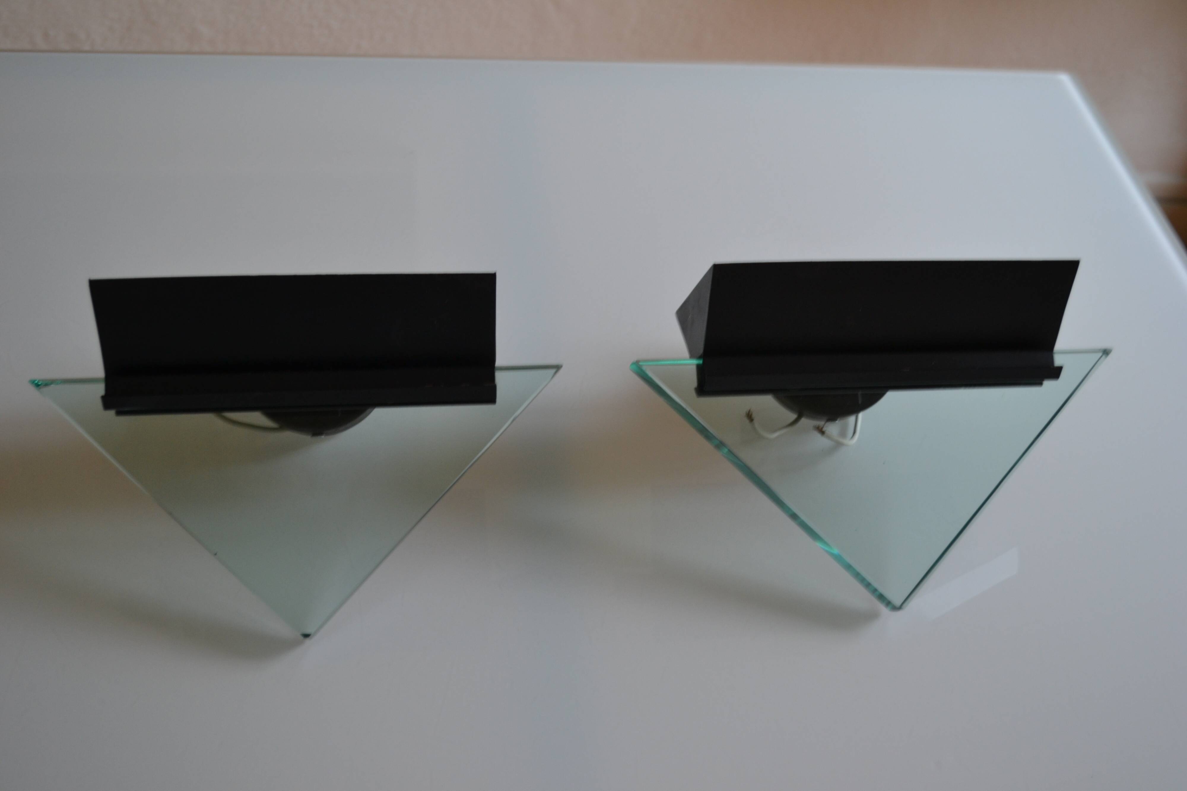 Pair of postmodernist wall sconces, 1980