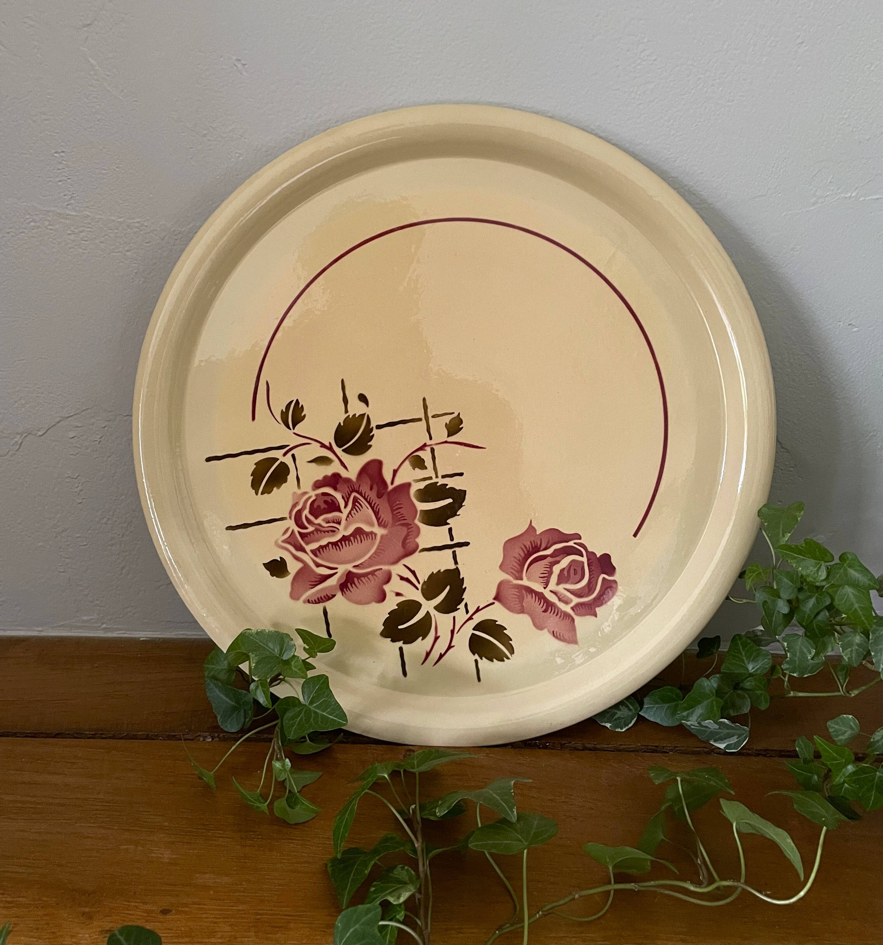 Antique pie dish in faience from badonviller