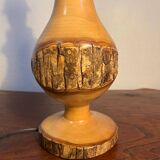 Solid wood bark lamp base