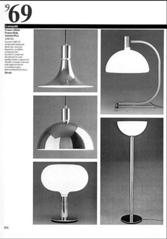 Lamp to be laid "AM1N" by Franco Albini for Sirrah. 1969 - Italy