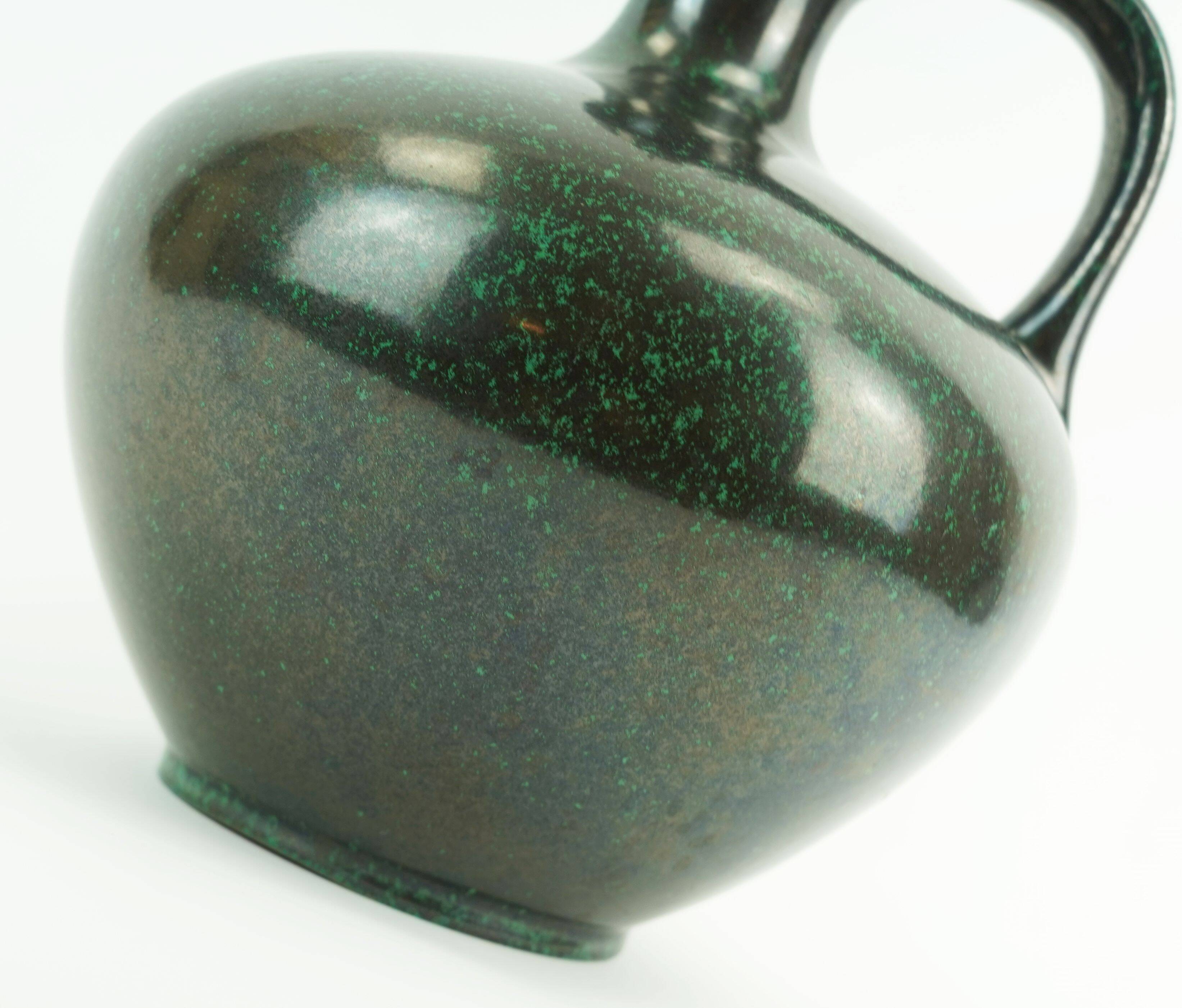 ruscha mid century VASE black and green kurt tschoerner model 340