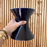 Blue ceramic diabolo vase, 1950