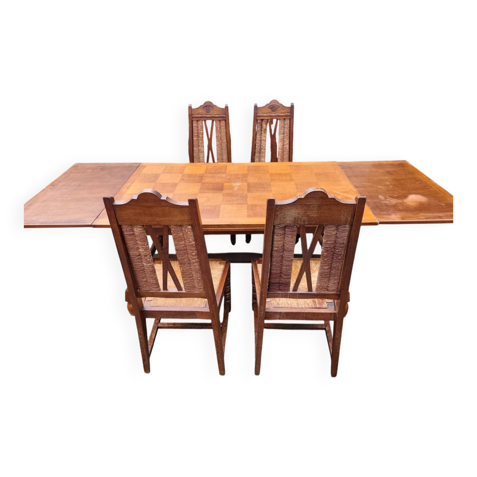 Dining room table and chairs set | Neo-Basque style | Vintage e
