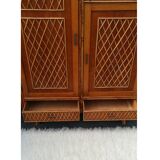 Armoire en rotin des années 70