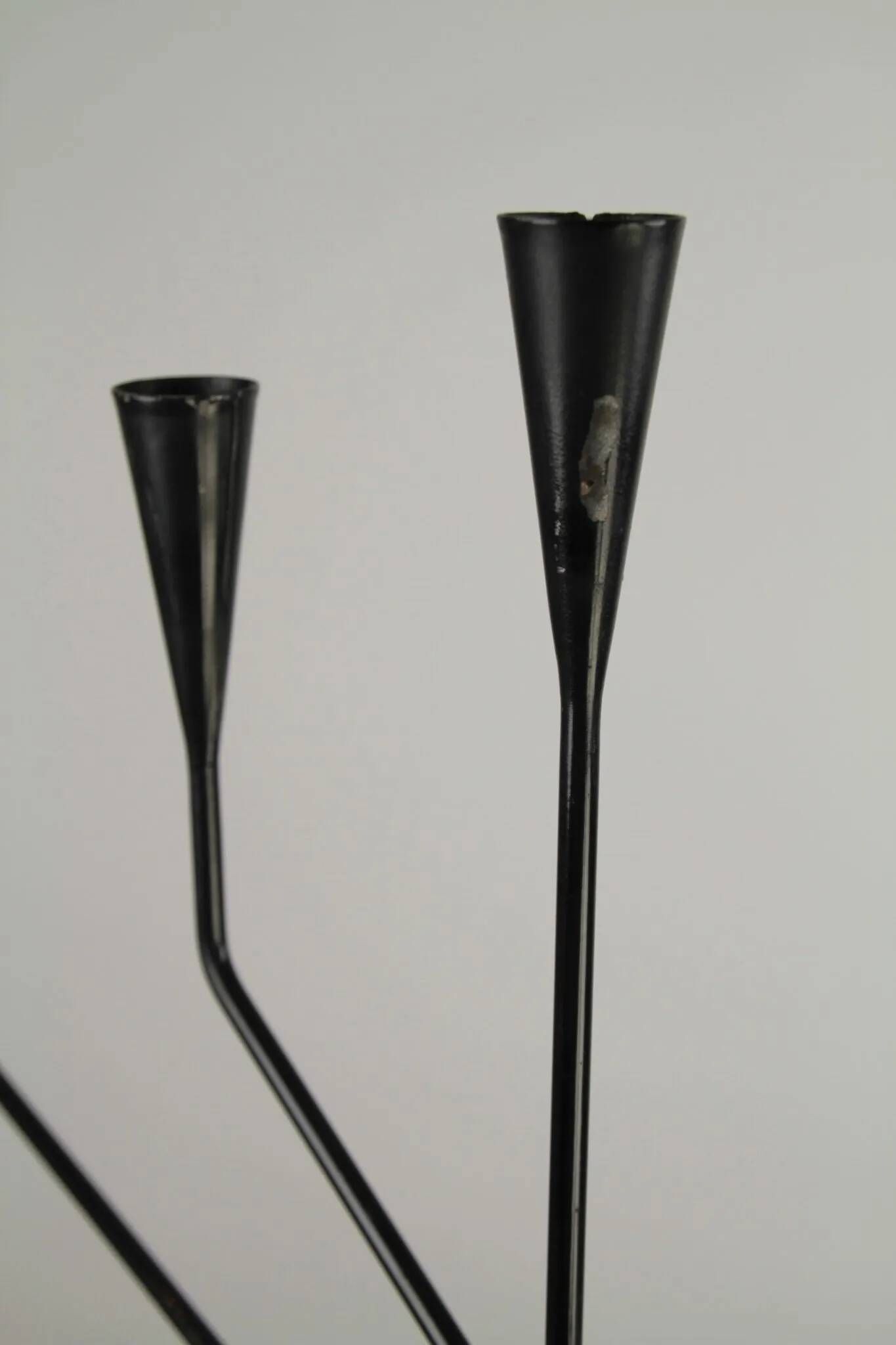 Floor Standing Candelabra with Black & Brass Details – by Gunnar Ander for Ystad-Metall – Sweden, 1960s