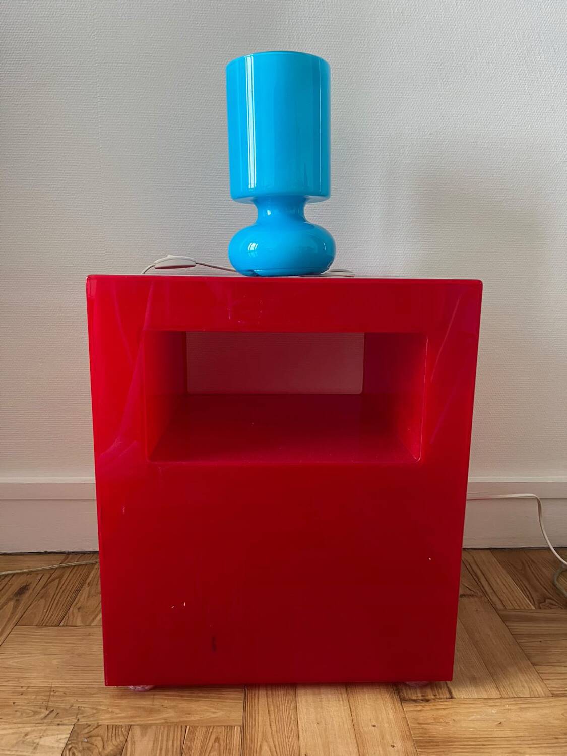 Lampe lykta IKEA bleu vintage