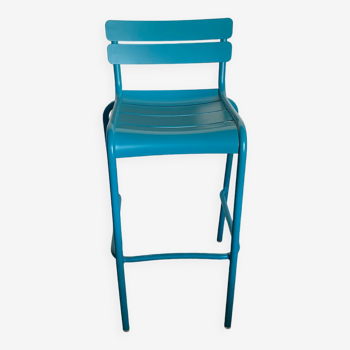 Stackable blue Fermob Luxembourg bar stool