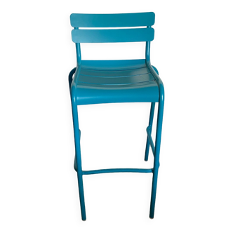 Stackable blue Fermob Luxembourg bar stool