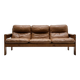 Three-seater cognac leather sofa, 1960s-1970s.
