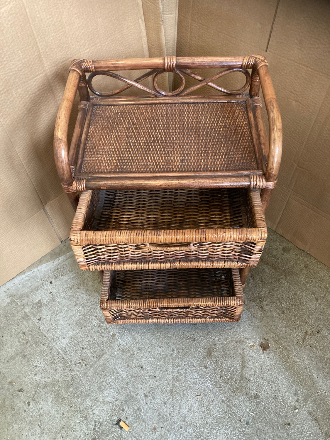 Rattan bedside