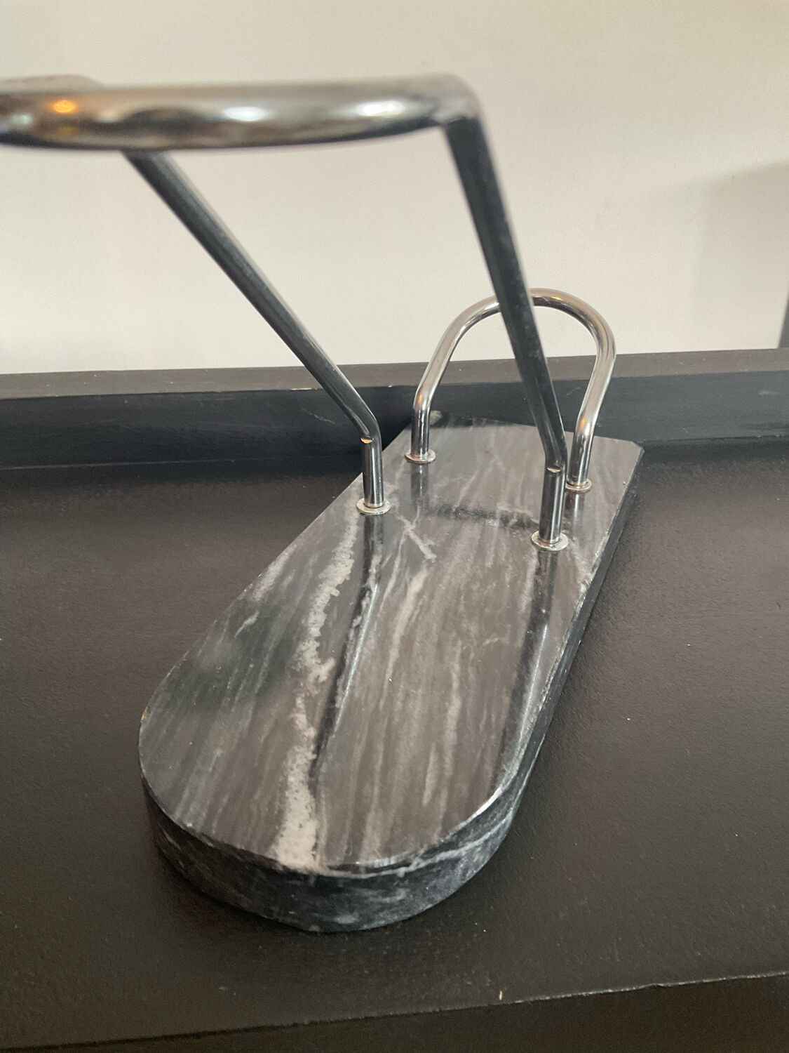 Vintage bottle holder in marble and metal