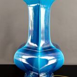 Important Porcelain Lamp with Blue Crackle Enamel, France, Circa 1940