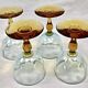 4 old two-tone George Sand wine glasses