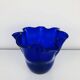 Vintage cobalt blue glass handkerchief vase