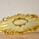 Corbeille vintage en verre moulé et teint en jaune