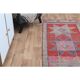 1970s Star Motif Vintage Turkish Oushak Wool Handmade Pink Runner 92x292