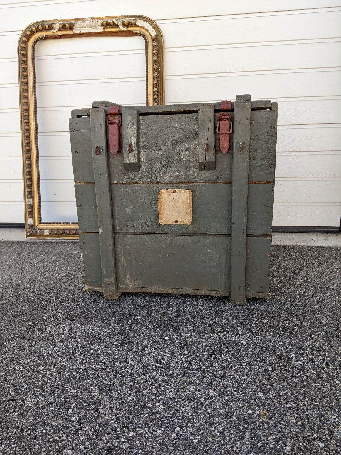 Dark green military trunk