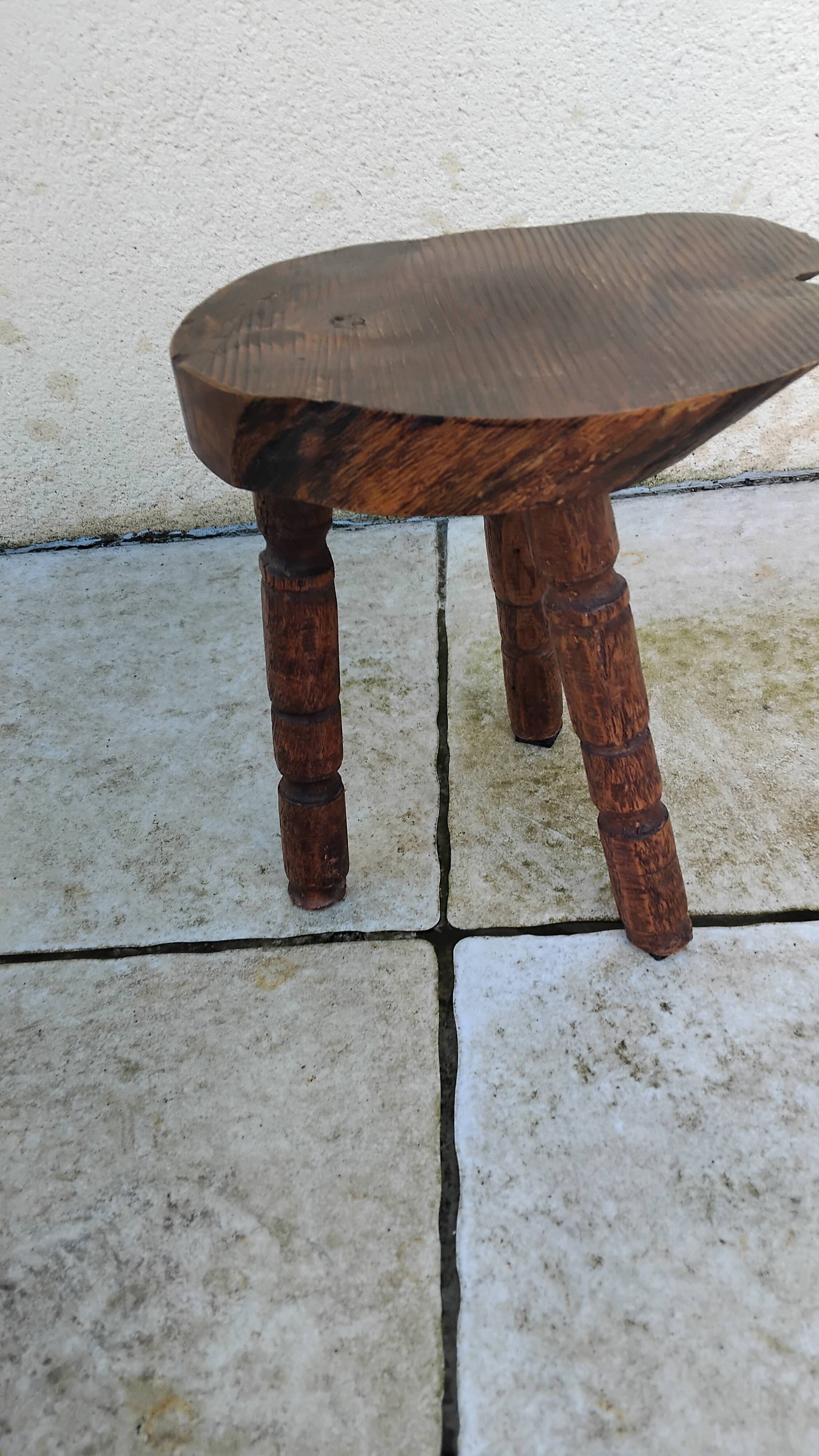 Small vintage brutalist stool