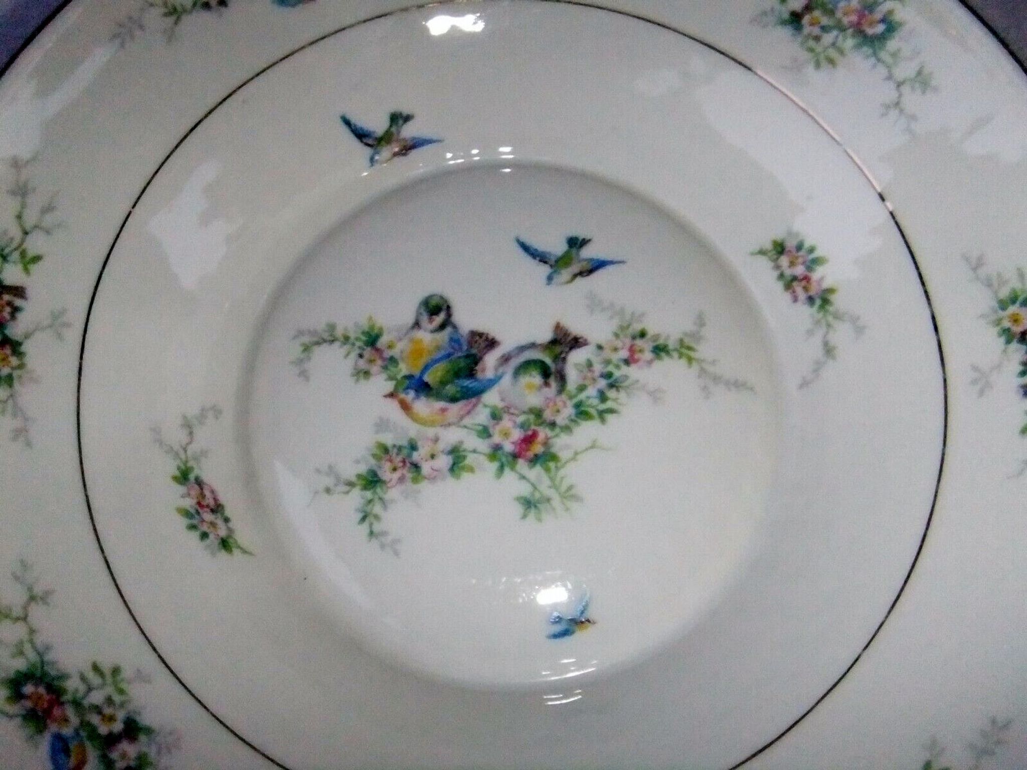 Old dish Chapus Frères Limoges France art deco bird décor Jane Aber Algiers