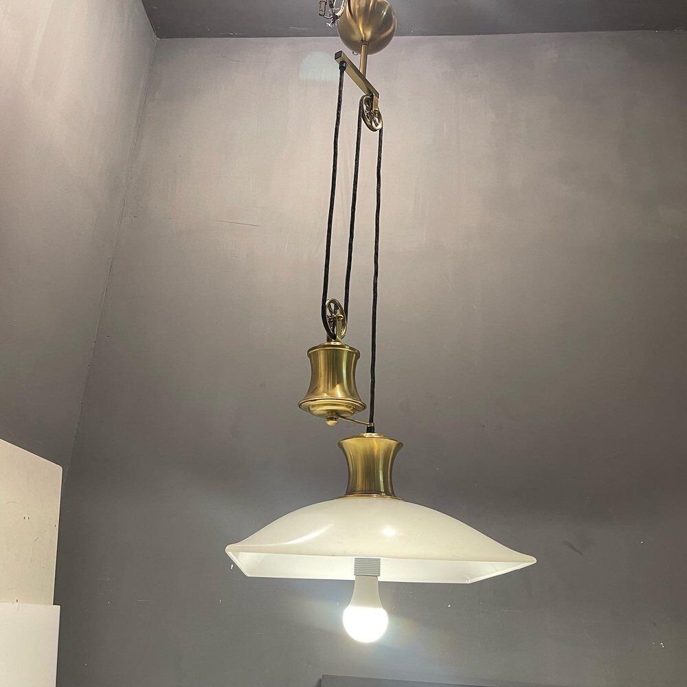 Italian brass light pendant, 1980s