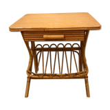 Rattan bedside table with drawer