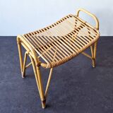 Rattan footstool for Rohé Noordwolde, The Netherlands 1960's