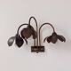 Vintage brass wall light with three branches, floral pattern, France, 1970.