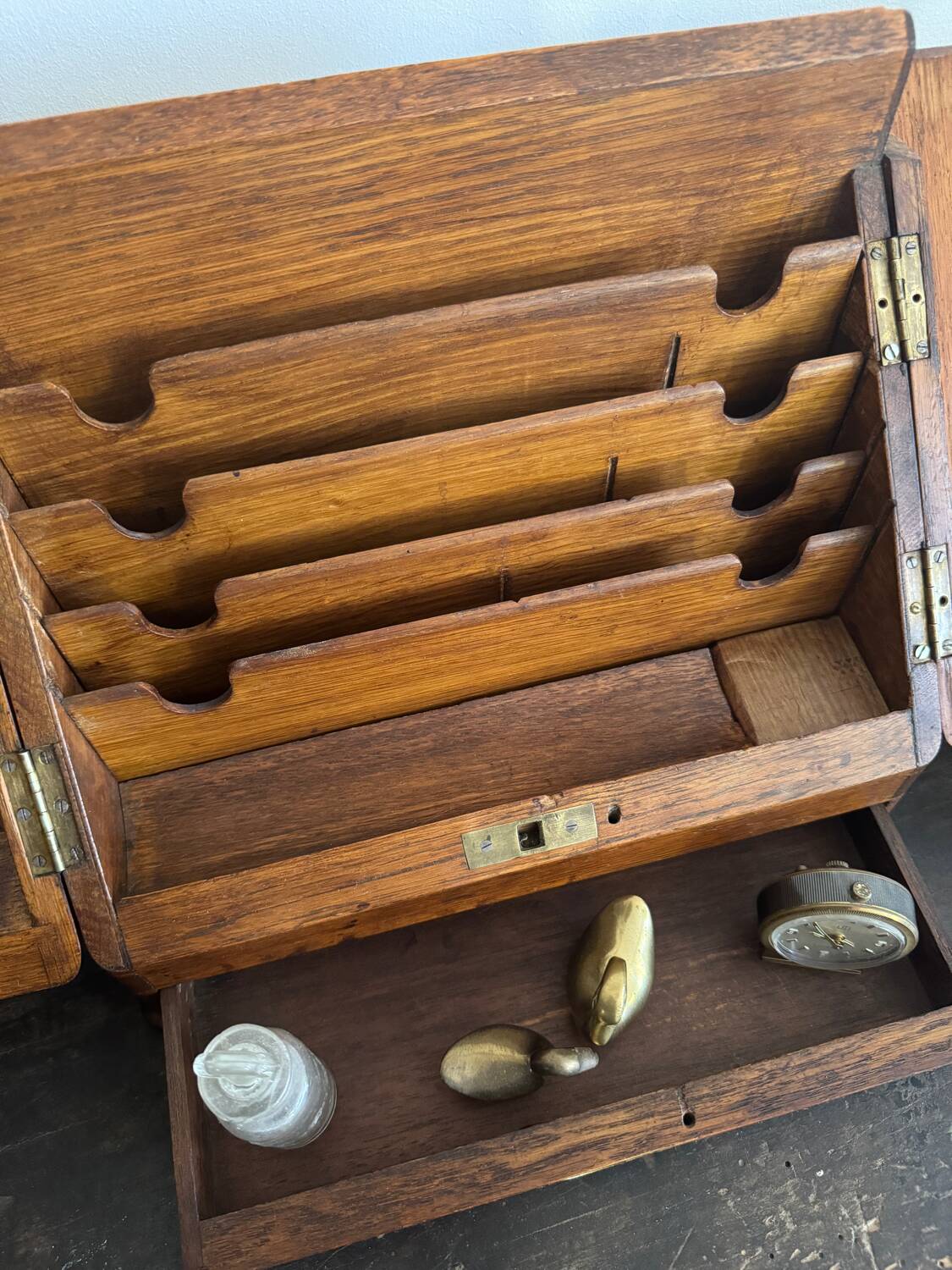 Small wooden mail storage unit