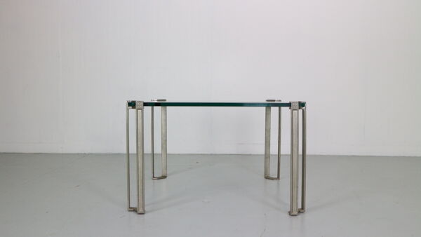 Table basse carrée de Peter Ghyczy pour Ghyzcy, Hollywood Regency des années 1970