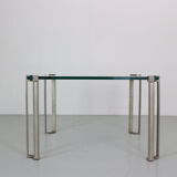 Peter Ghyczy for Ghyzcy Square Glass Coffee Table, 1970's Hollywood Regency