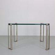 Peter Ghyczy for Ghyzcy Square Glass Coffee Table, 1970's Hollywood Regency