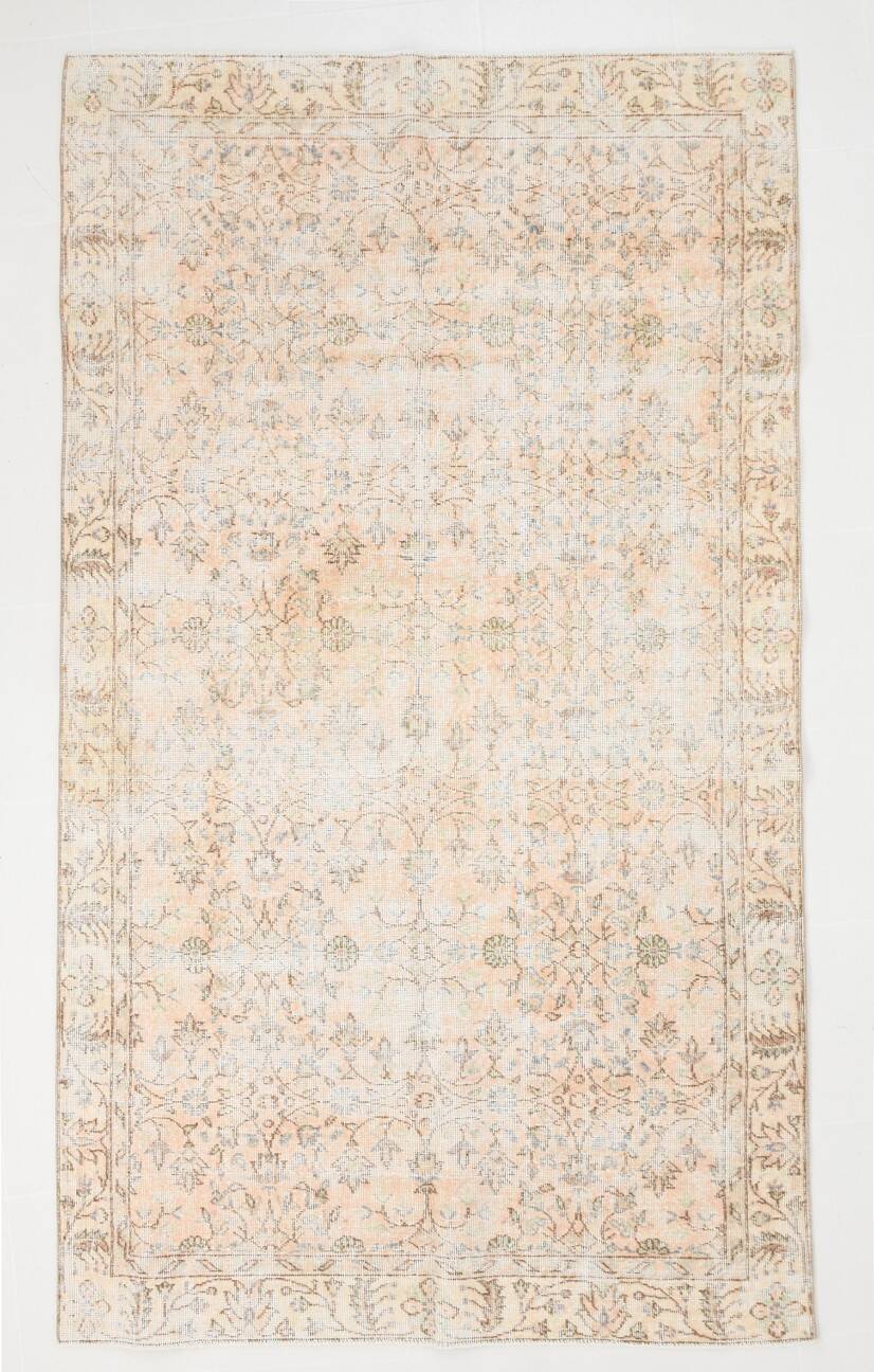 5x9 Peach Orange Turkish Rug, 154x26Cm