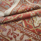 Vintage turkish, oriental orange cream wool rug- 154x244cm