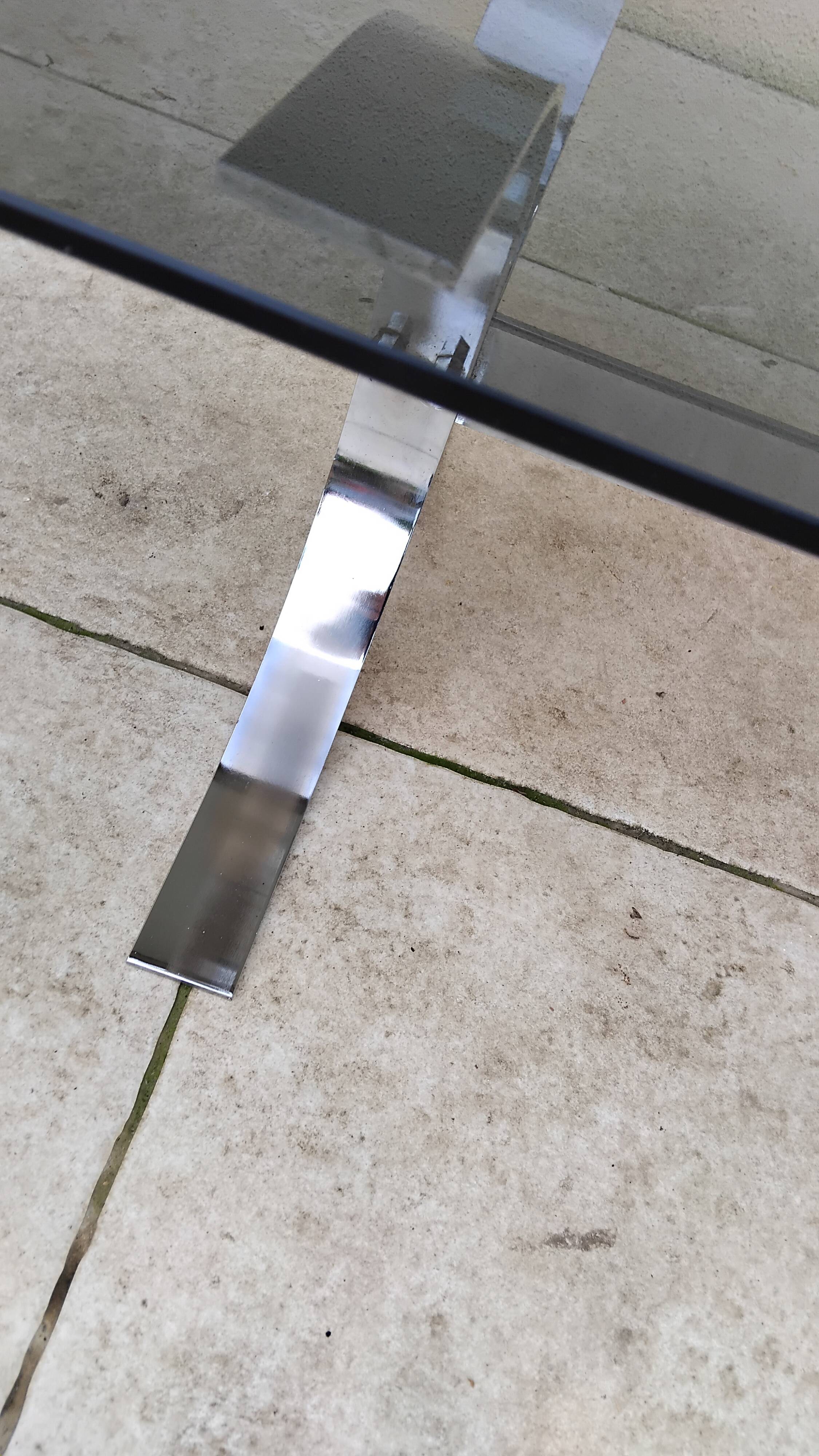 Vintage Design Coffee Table Smoked Glass, Chrome 19