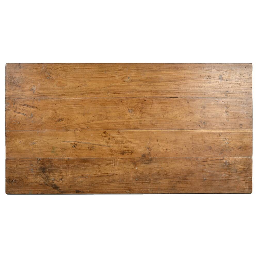 Bureau en bois massif patiné