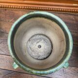 Old glazed terracotta pot cover