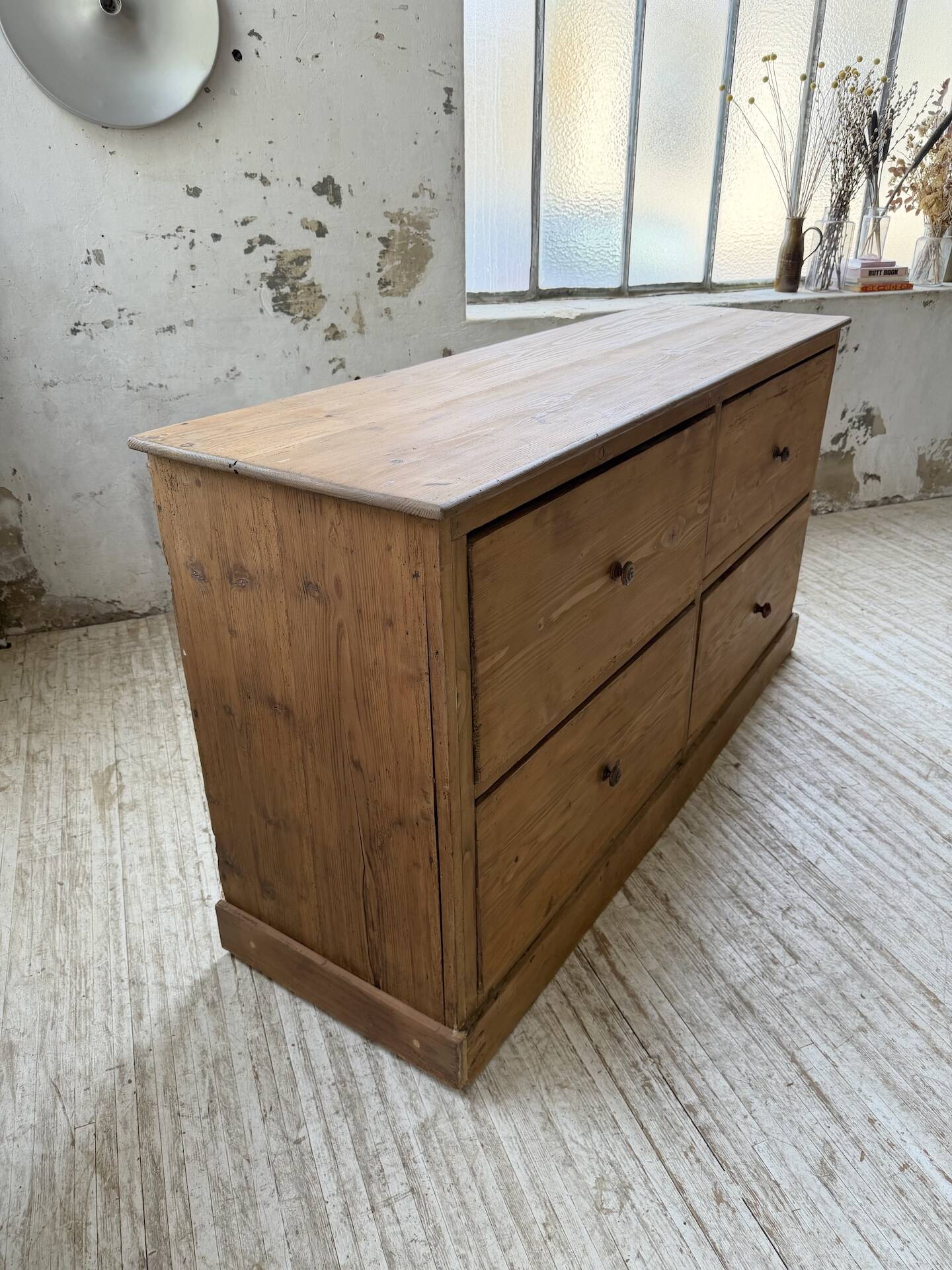 1950s pine workshop furniture 175cm