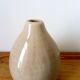 beige vase in finely cracked glazed ceramic