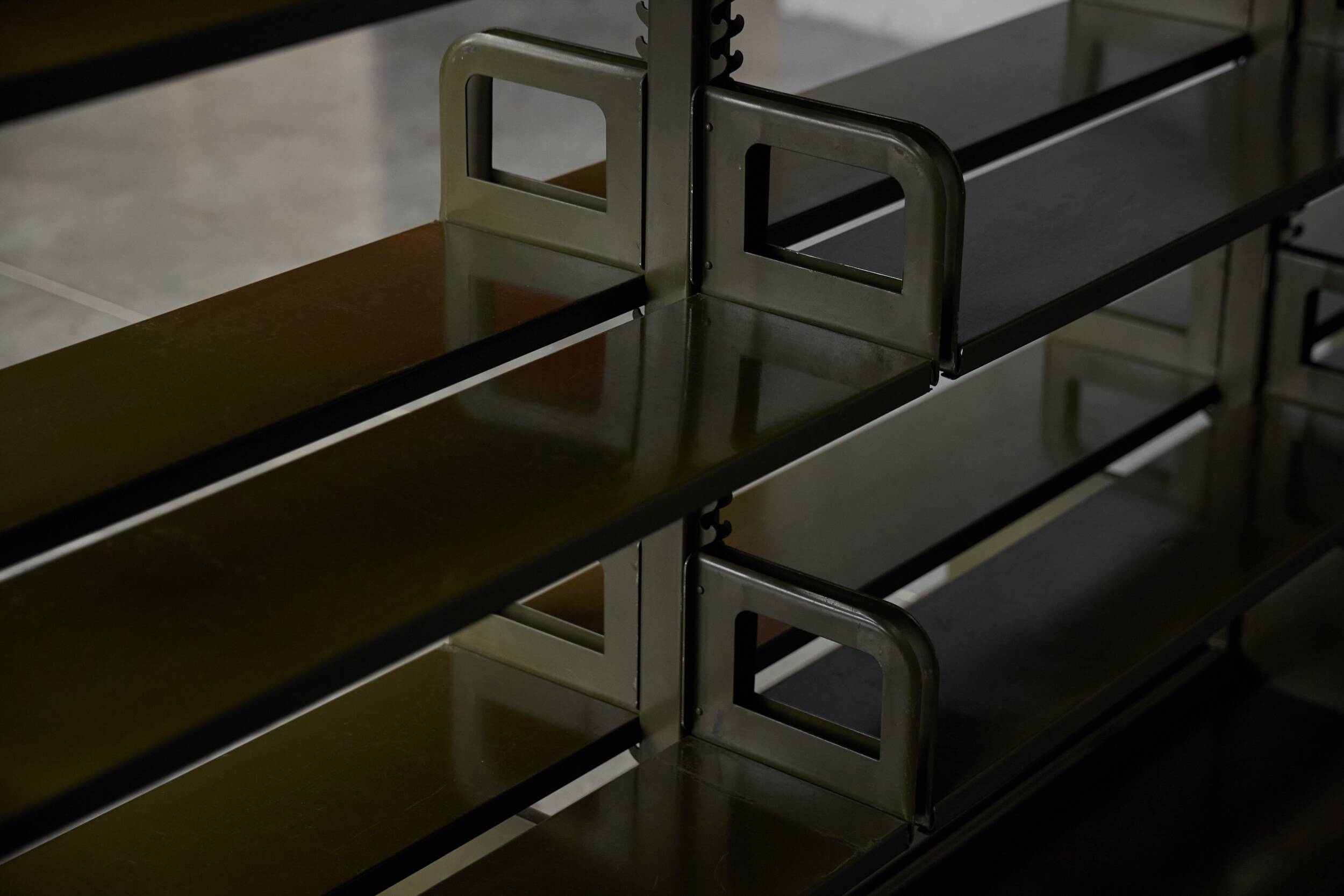 Modular freestanding shelving system, France, 1950s