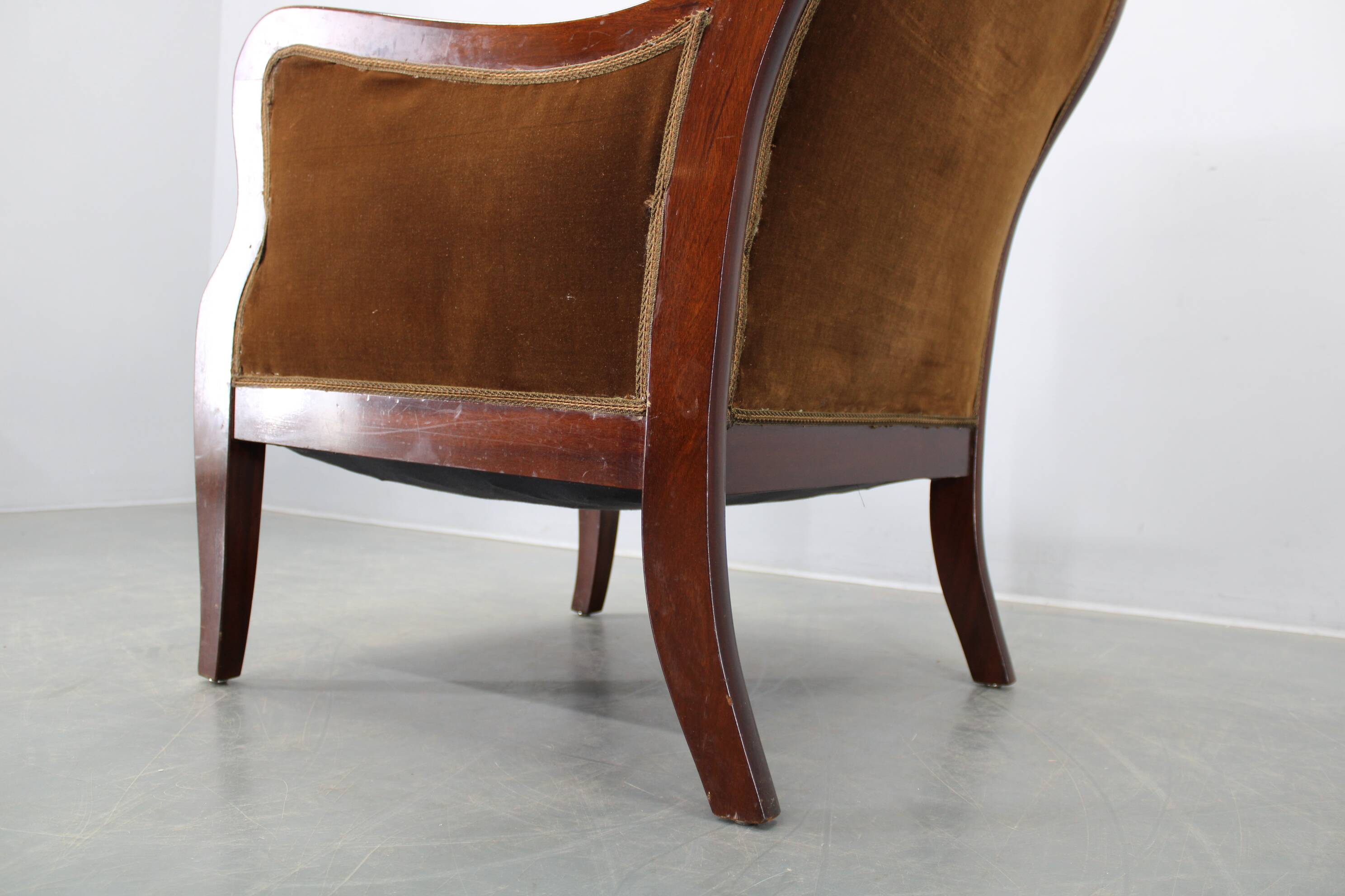 Danish mid-century wingback armchair by Frits Henningsen, 1950s