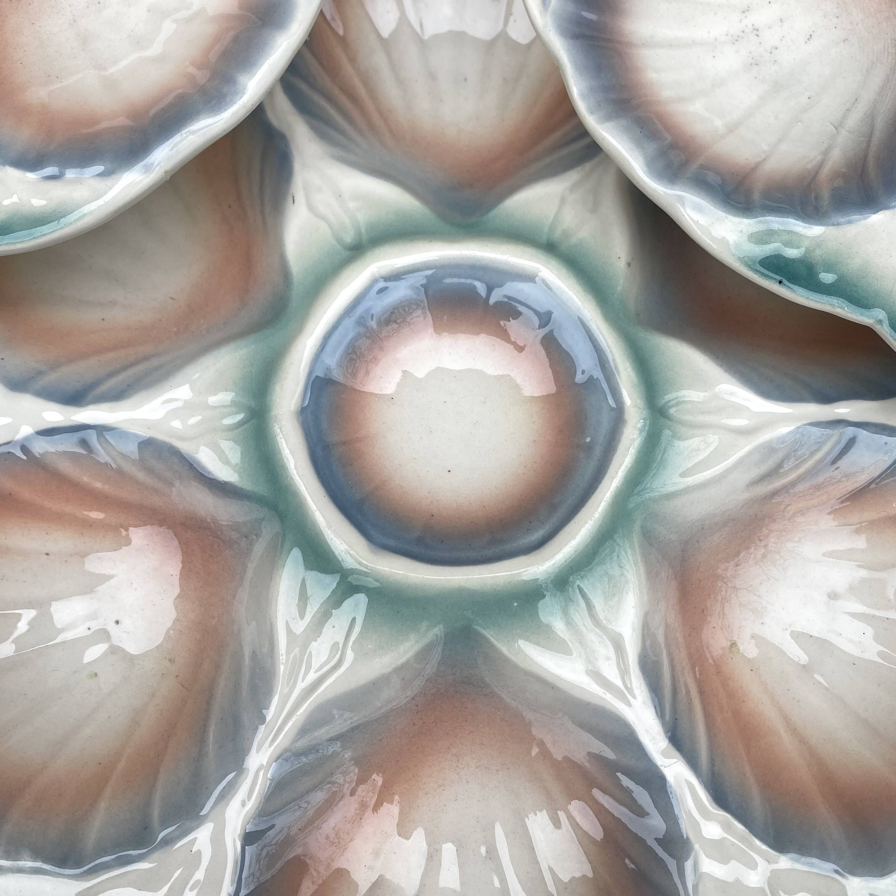 Barbotine oyster plates Digoin