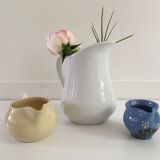 Set of 3 vintage pastels ceramic pitchers